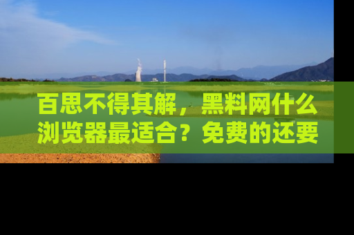 百思不得其解,黑料网什么浏览器最适合?免费的还要能吃瓜太难了!