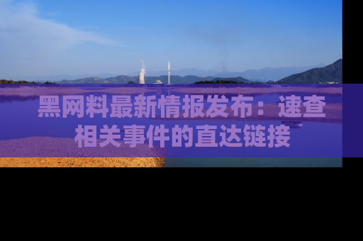 黑网料最新情报发布：速查相关事件的直达链接